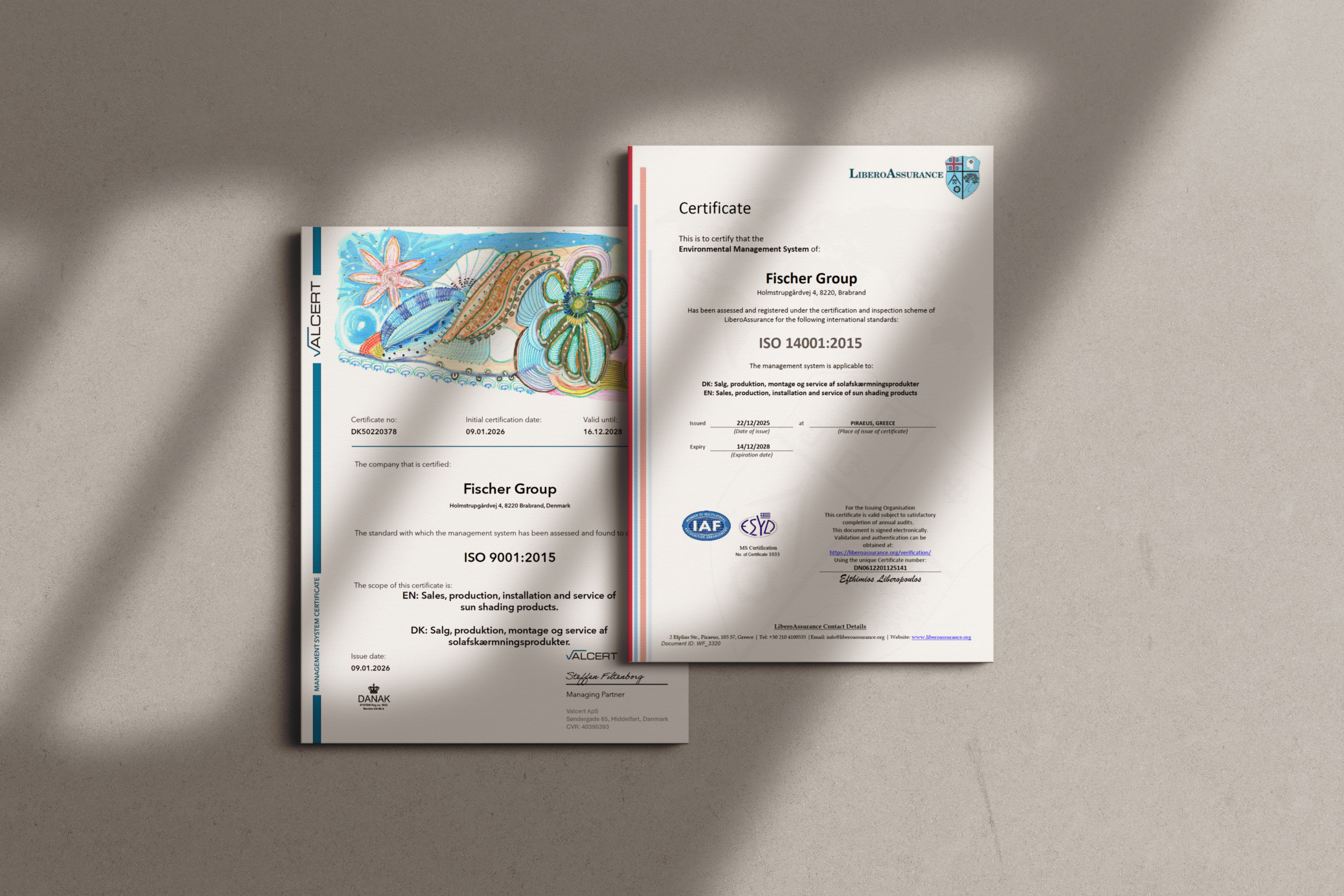 Dobbelt ISO-certificering styrker kvalitet og ansvarlighed hos Fischer